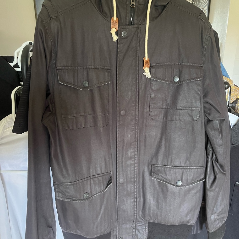 Element Men's Dark Brown Hooded Field Jacket